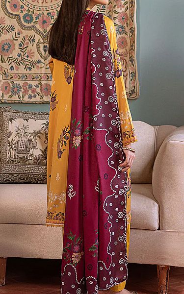 Cross Stitch Mustard Cotton Suit | Pakistani Winter Dresses- Image 2