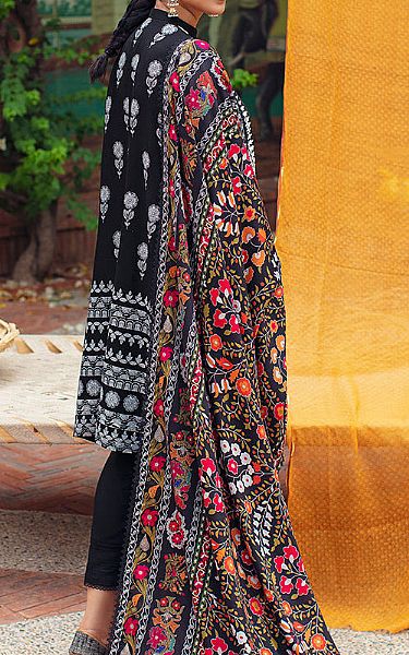Cross Stitch Black Linen Suit | Pakistani Winter Dresses- Image 2