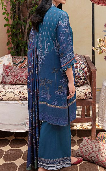 Cross Stitch Midnight Blue Linen Suit | Pakistani Winter Dresses- Image 2