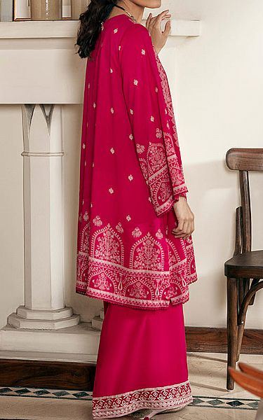 Cross Stitch Hot Pink Linen Suit (2 Pcs) | Pakistani Winter Dresses- Image 2