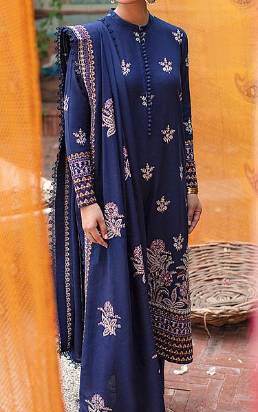 Cross Stitch Nay Blue Khaddar Suit | Pakistani Dresses in USA- Image 1