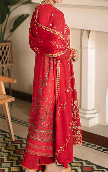Cross Stitch Red Khaddar Suit | Pakistani Winter Dresses- Image 2