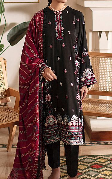 Cross Stitch Black Khaddar Suit | Pakistani Winter Dresses- Image 1