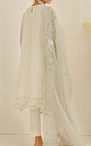 Cross Stitch Off-white Chiffon Suit | Pakistani Embroidered Chiffon Dresses- Image 2