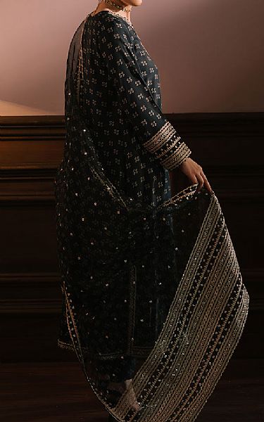 Cross Stitch Black Silk Suit | Pakistani Embroidered Chiffon Dresses USA- Image 2