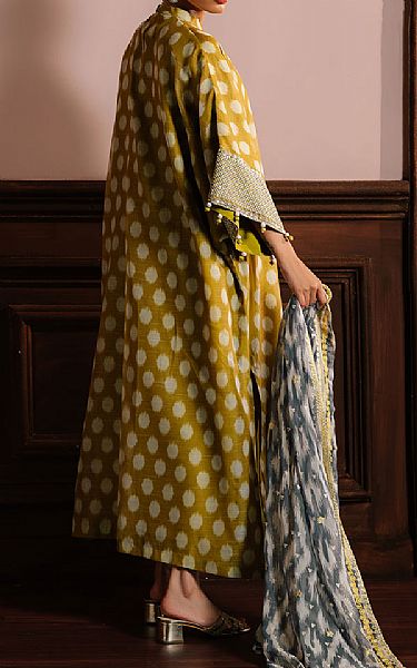 Cross Stitch Olive Net Suit | Pakistani Embroidered Chiffon Dresses USA- Image 2