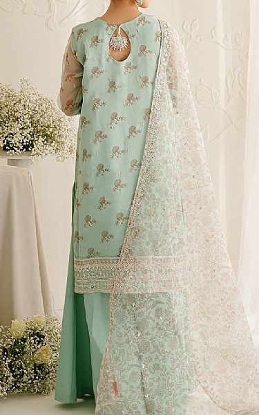 Cross Stitch Mint Organza Suit | Pakistani Embroidered Chiffon Dresses USA- Image 2