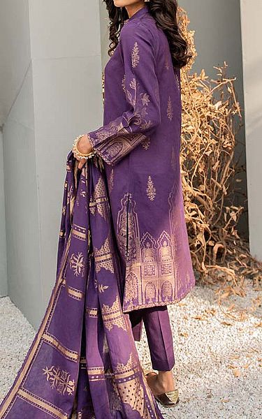 Cross Stitch Purple Jacquard Suit | Pakistani Dresses in USA- Image 2