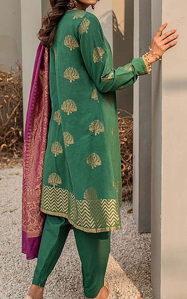 Cross Stitch Emerald Green Jacquard Suit | Pakistani Dresses in USA- Image 2