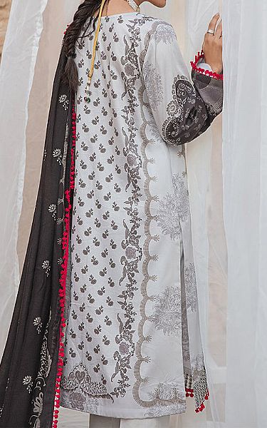 Cross Stitch Light Grey Cotton Satin Suit | Pakistani Dresses in USA- Image 2