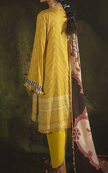Cross Stitch Lime Green Cotton Satin Suit | Pakistani Dresses in USA- Image 2