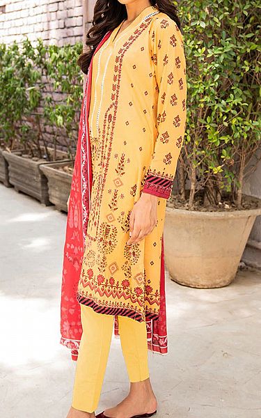 Cross Stitch Sand Gold Lawn Suit | Pakistani Dresses in USA- Image 1