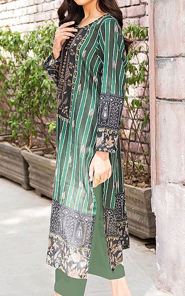 Cross Stitch Sea Green/Hunter Green Lawn Suit (2 Pcs) | Pakistani Dresses in USA- Image 1