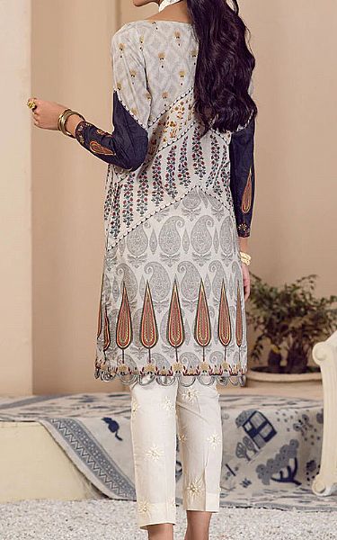 Cross Stitch Grey/Off-white Lawn Suit (2 Pcs) | Pakistani Dresses in USA- Image 2