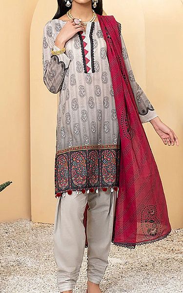 Cross Stitch Grey Lawn Suit | Pakistani Dresses in USA- Image 1