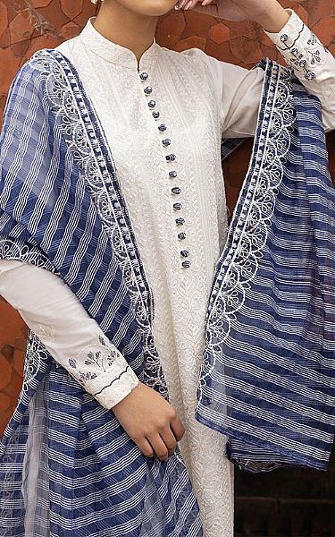 Cross Stitch White Lawn Suit | Pakistani Dresses in USA- Image 2
