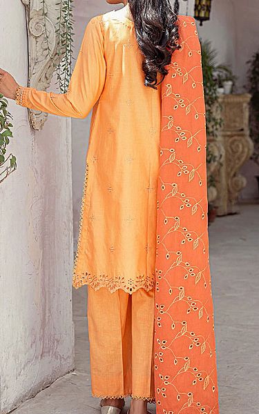 Cross Stitch Tangerine Orange Lawn Suit | Pakistani Dresses in USA- Image 2