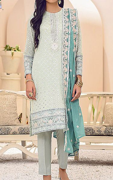 Cross Stitch Green Net Suit | Pakistani Dresses in USA- Image 1