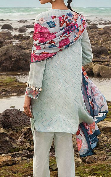 Cross Stitch Light Turquoise Cotton Suit | Pakistani Winter Dresses- Image 2