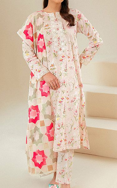 Cross Stitch Ivory/Pink Lawn Suit | Pakistani Lawn Suits- Image 1