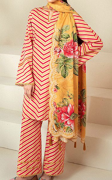 Cross Stitch Mustard Lawn Suit | Pakistani Lawn Suits- Image 1