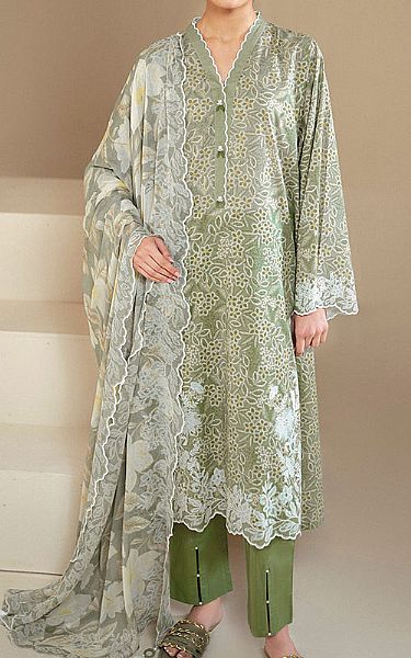 Cross Stitch Green Lawn Suit | Pakistani Lawn Suits- Image 1