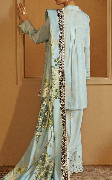 Cross Stitch Baby Blue Linen Suit | Pakistani Winter Dresses in USA- Image 2