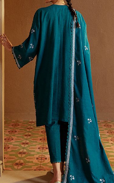 Cross Stitch Teal Khaddar Suit | Pakistani Winter Dresses in USA- Image 2