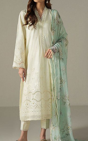 Cross Stitch Off-white Lawn Suit | Pakistani Lawn Dress in USA- Image 1