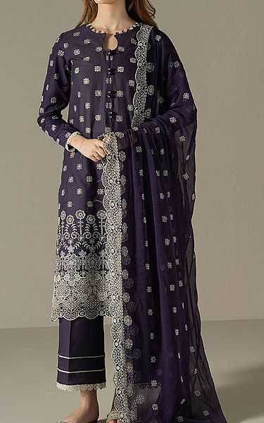 Cross Stitch Purple Lawn Suit | Pakistani Lawn Dress in USA- Image 1