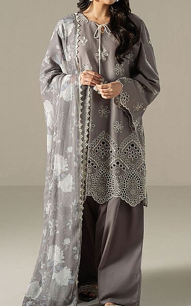 Cross Stitch Warm Grey Lawn Suit | Pakistani Lawn Dress in USA- Image 1