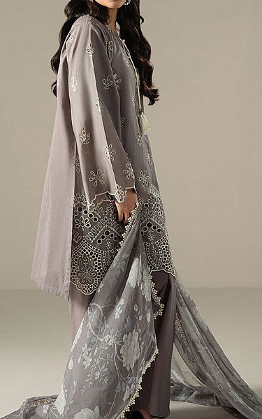 Cross Stitch Warm Grey Lawn Suit | Pakistani Lawn Dress in USA- Image 2