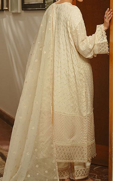 Cross Stitch Off-white Chiffon Suit | Pakistani Embroidered Chiffon Dresses USA- Image 2