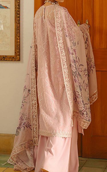 Cross Stitch Rose Pink Organza Suit | Pakistani Embroidered Chiffon Dresses USA- Image 2
