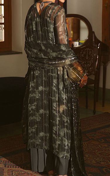 Cross Stitch Charcoal Chiffon Suit | Pakistani Embroidered Chiffon Dresses USA- Image 2