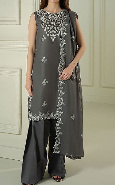 Cross Stitch Grey Lawn Suit | Pakistani Lawn Dress in USA- Image 1