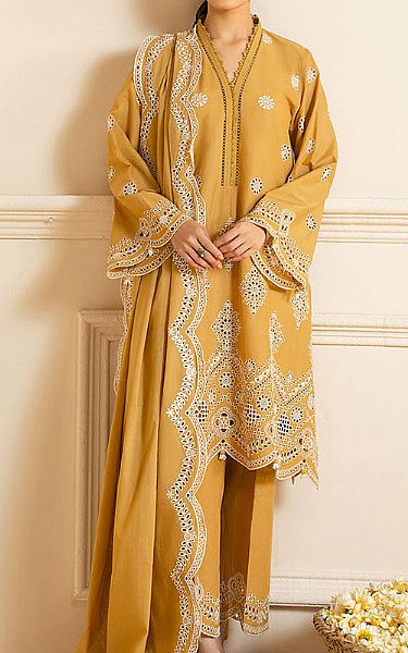 Cross Stitch Mustard Lawn Suit | Pakistani Lawn Dress in USA- Image 1