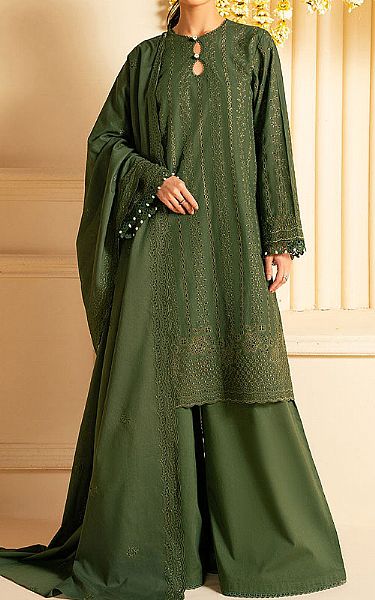 Cross Stitch Green Lawn Suit | Pakistani Lawn Dress in USA- Image 1