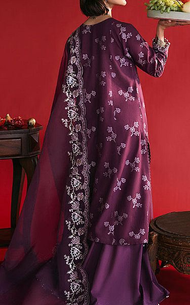 Cross Stitch Purple Jacquard Suit | Pakistani Lawn Dress in USA- Image 2