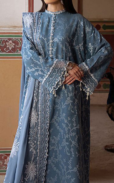 Cross Stitch Cadet Blue Jacquard Suit | Pakistani Lawn Dress in USA- Image 2