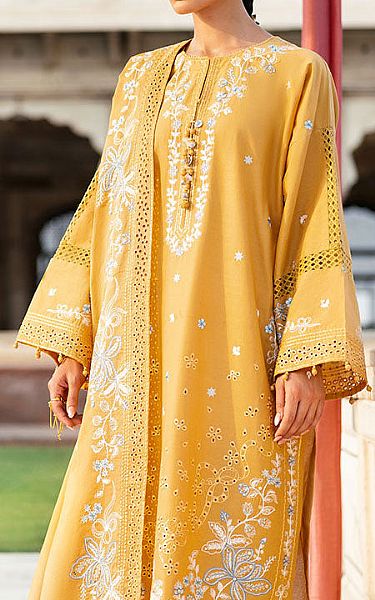 Cross Stitch Mustard Lawn Suit | Pakistani Lawn Dress in USA- Image 2