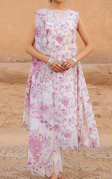 Cross Stitch White/Lavender Lawn Suit | Pakistani Lawn Dress in USA- Image 1