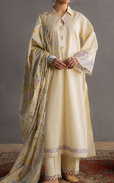 Cross Stitch Tan Lawn Suit | Pakistani Lawn Dress in USA- Image 1