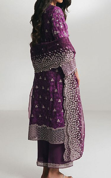 Cross Stitch Purple Chiffon Suit | Pakistani Embroidered Chiffon Dresses USA- Image 2