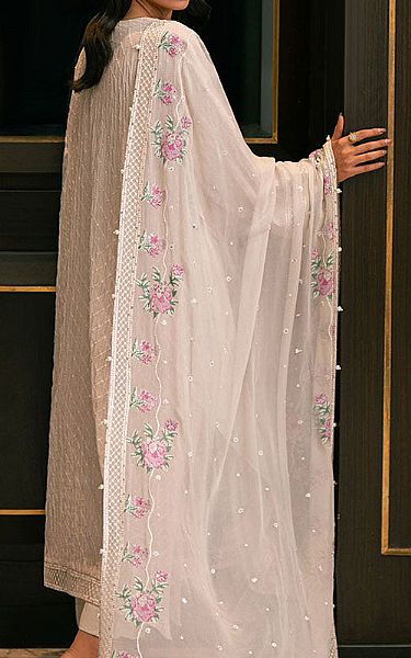 Cross Stitch Off-white Silk Suit | Pakistani Embroidered Chiffon Dresses USA- Image 2