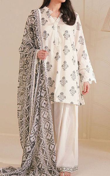 Cross Stitch Off-white Lawn Suit | Pakistani Lawn Dress in USA- Image 1