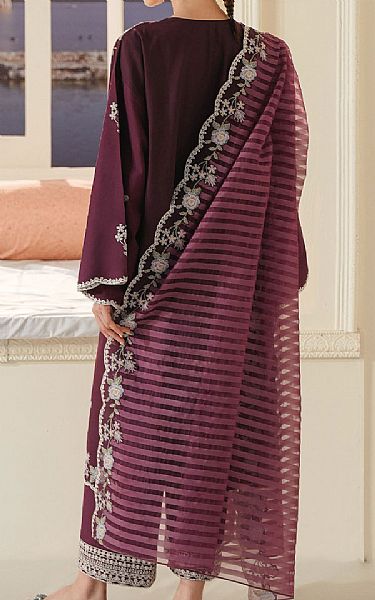 Cross Stitch Plum Lawn Suit | Pakistani Lawn Dress in USA- Image 2
