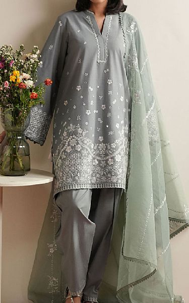 Cross Stitch Grey Lawn Suit | Pakistani Lawn Dress in USA- Image 1