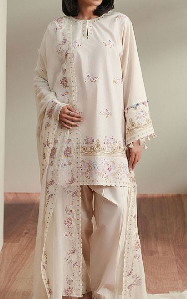 Cross Stitch Off-white Lawn Suit | Pakistani Lawn Dress in USA- Image 1