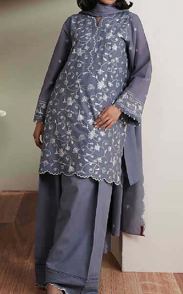 Cross Stitch Cadet Blue Lawn Suit | Pakistani Lawn Dress in USA- Image 1
